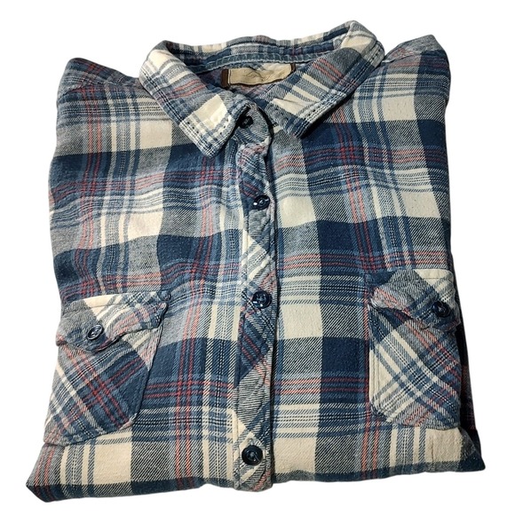 Plaid Button Down Shirt - Blue and White - Picture 6 of 11